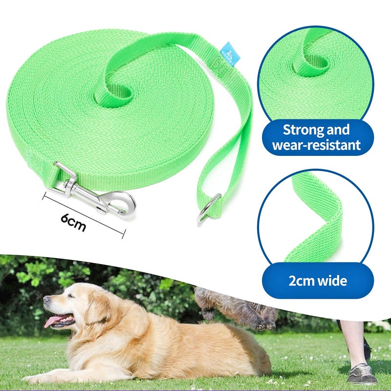 BAAPET 15/20/30/50/100 ft Long Dog Training Leash with Clickers for Small, Medium and Large Dogs or Cats (15 Feet, Springgreen) - Image 2